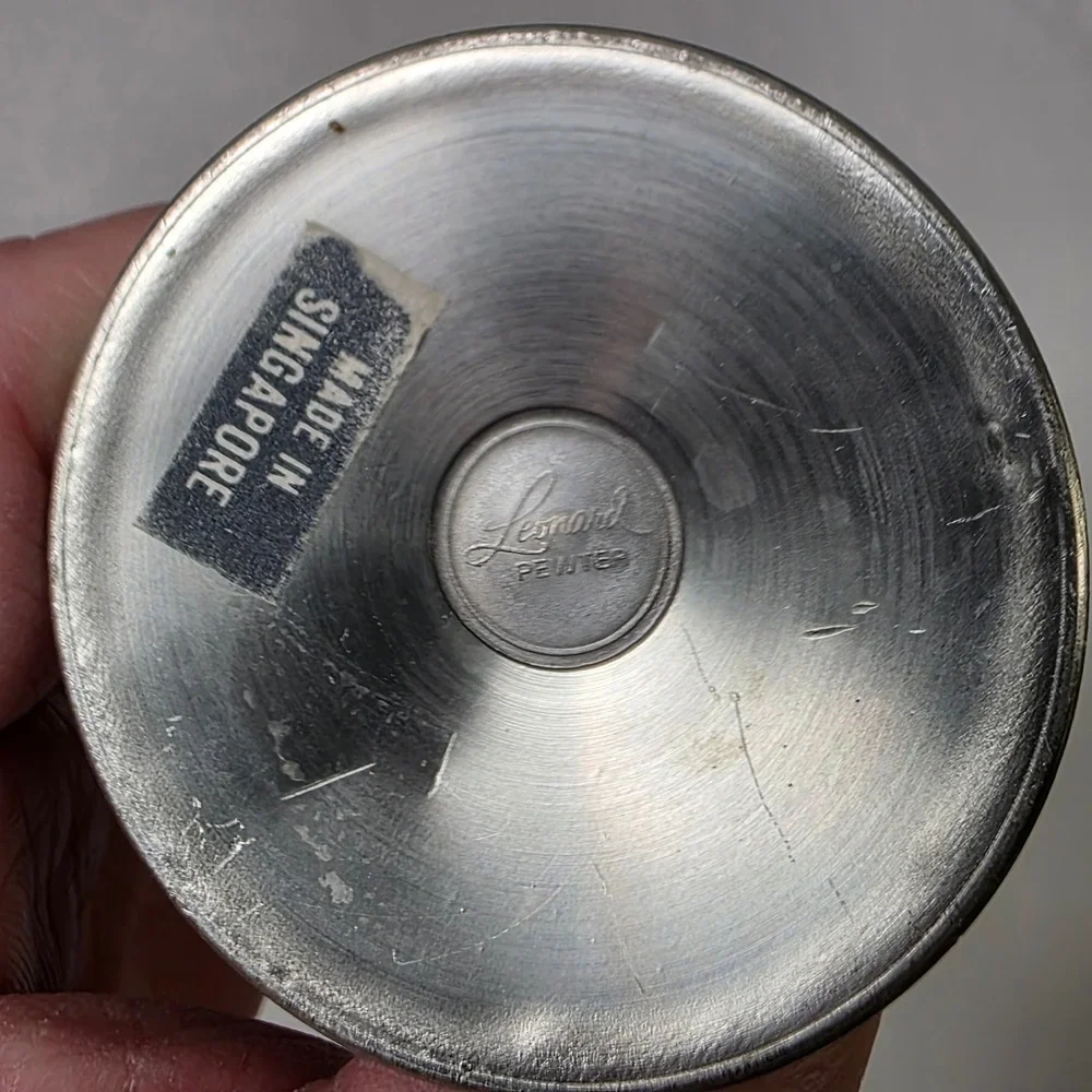 Leonard Pewter Bud Vase Vintage‎ Silver Tone Trumpet Shape 6